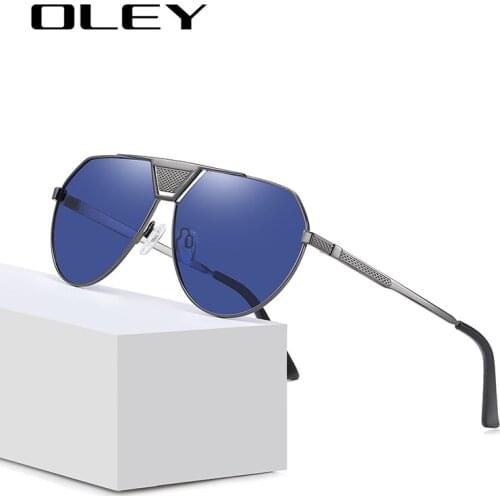OLEY Classic Design Titanium Alloy Sunglasses Polarized Mens Sun Glasses Women Pilot Eyewear Mirror Shades Oculos De Sol