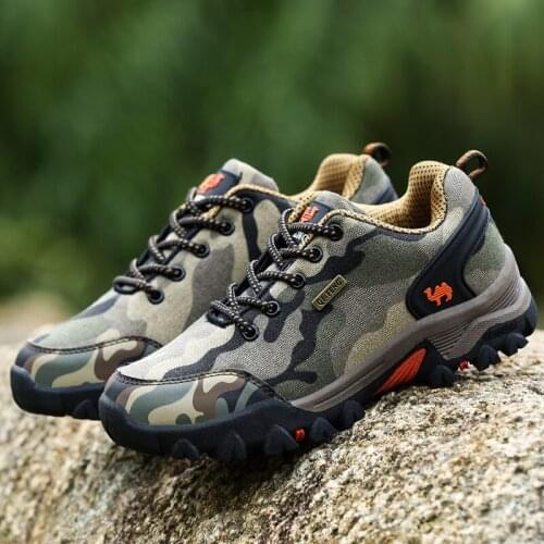 Unisex Sport Shoes Outdoor Men Hiking Shoes Camouflage Climbing Mountain Shoes for Men Non-slip Trekking Sneakers Tactical Boots
