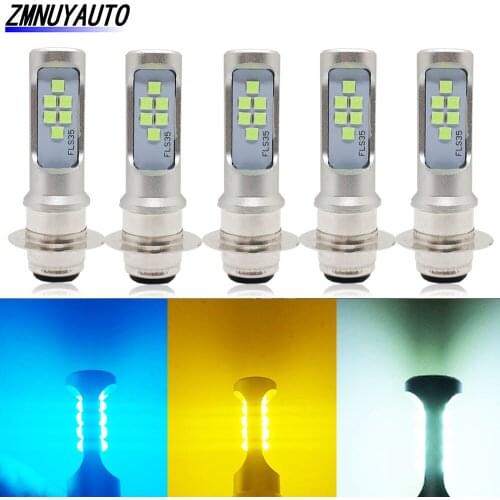 5PCS H6 BA20D Moto LED P15D H4 Led Motorcycle Headlight Bulbs 12V 24V DRL Lamp Fog Light Motor Scooter Headlamp For Suzuki