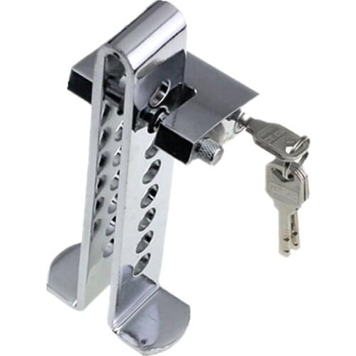 1 Set Universal Auto 8 Holes Pedal Security Lock with Keys Anti-Thief Device Stainless Steel Clutch Lock Car Brake Safety Lock
