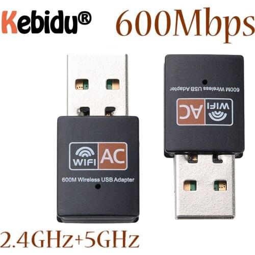 USB WiFi Adapter 2.4GHz 5GHz 600Mbps WiFi Antenna Dual Band 802.11b/n/g/ac Mini Wireless Computer Network Card Receiver