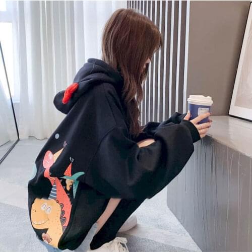 Mid-length Plus Velvet Thick Hooded Jacket Womens Korean Version Loose Men Winter Fashion 2021 New Bf Lazy Style Harajuku Coat