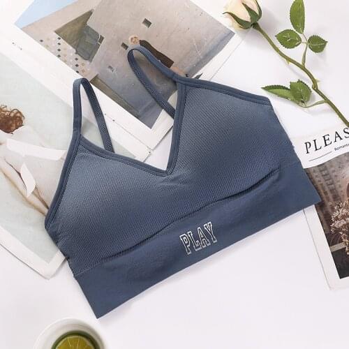 Women Tanks Crop Top Seamless Underwear Letter Female Sexy Lingerie Short Top Sport Bra Padded Camisole Tube Top Bandeau