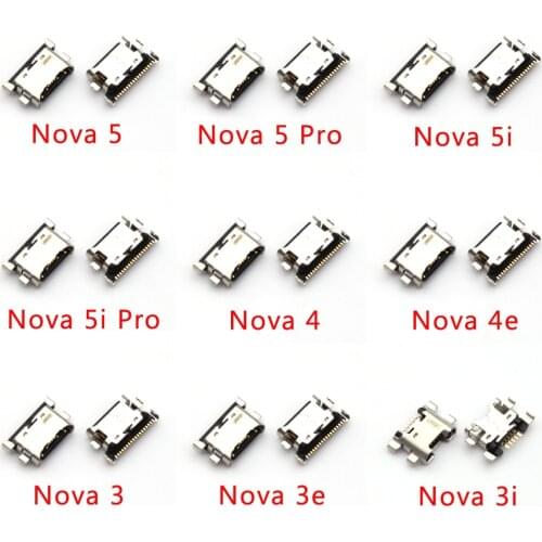 10pcs Micro USB Jack Type-C Charging Connector Plug Port Dock Charge Socket For HuaWei Nova 5 5i Pro 4 4e 3 3e 3i