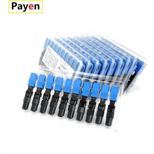 PAYEN 150PCS Embedded Fiber Optic Fast Connector Single Mode Fiber Optic Adapter SC UPC Cold Connection Quick Field Assembly