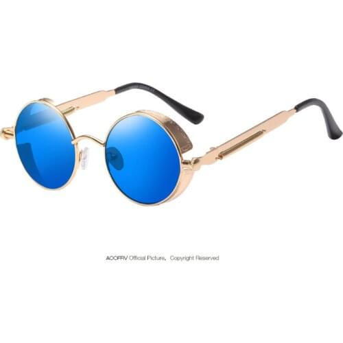 2020 Classic Metal Retro Vintage Steampunk Sunglasses Round Mirror Glasses Women Men