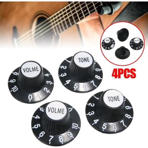 4pcs/set New Guitar Control Tone & Volume Knobs Silver Top Hat Bell For Gibson Les Paul For SG Guitar Accessories