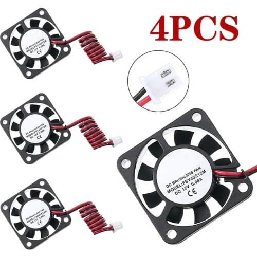 4Pcs Newest DC 12V Cooling Cooler Fan High Quality 40mm Fans Cooling System Suitable for 3D Printer DVR CPU Computer PC Case