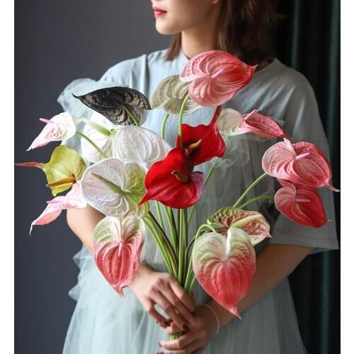 5pcs/Lot Nordic Style Artificial Flowers High Quality Display Silk Flowers Home/Hotel Decorative Flowers Holiday Decors