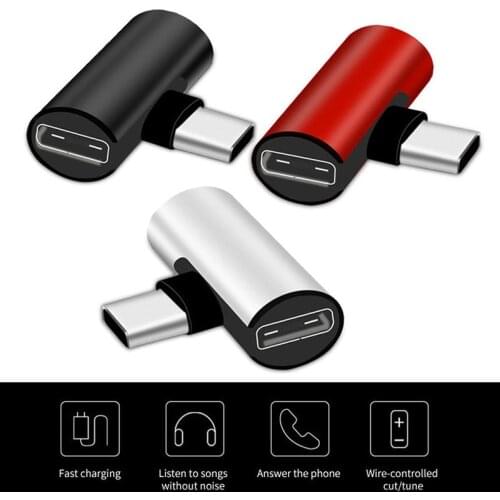 2 In 1 Type C to 3.5mm Aux Jack Charging Audio Adapter for Huawei P30 Xiaomi Mi 8 6 Samsung S10 Plus Charging listening Splitter
