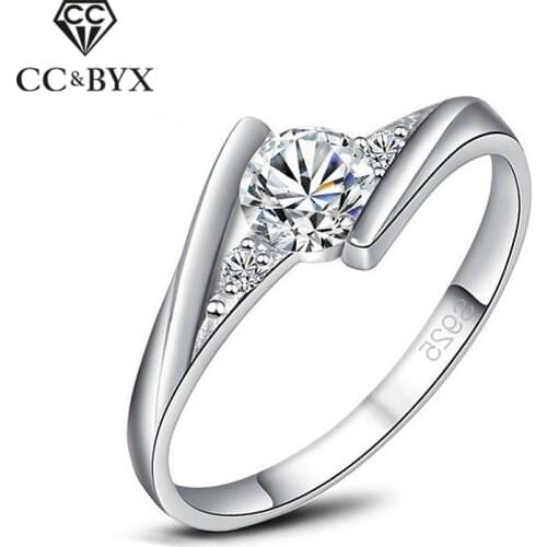 CC Wedding Rings For Women Classic Jewelry Simple Cubic Zirconia Bridal Engagement Anillos Mujer Drop Shipping CC2343