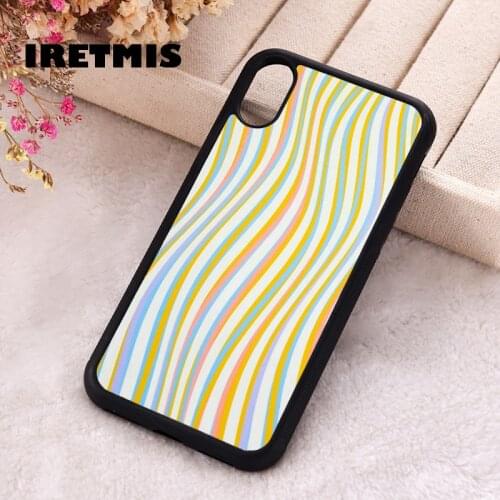Iretmis 5 5S SE 2020 Phone Cover Case for iPhone 6 6S 7 8 Plus X Xs XR 11 12 Mini Pro Max Silicone TPU Thin waves Rainbow