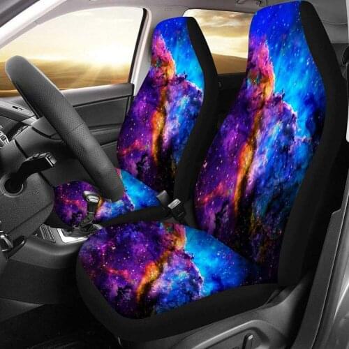 1/2pcs Starry Sky Print Car Seat Cover Full Wrap Coverage Dirt Resistant Universal Car Seat Cover Car Styling