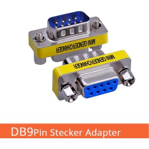 DB9-pin RS232 stecker adapter serial male and female converter com port 1pcs mini db9 rs232 Gender Changer