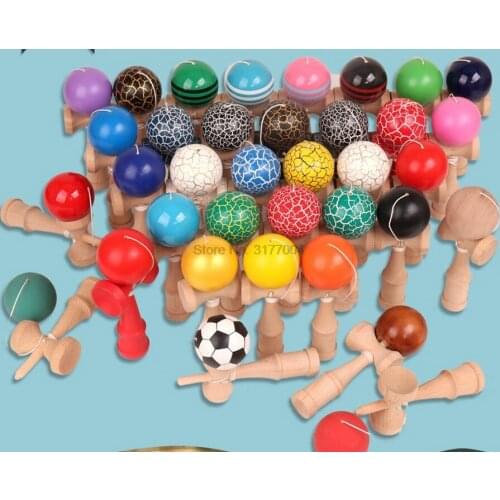 DHL 200pcs 13CM Kids Wooden Kendama Skillful Juggling Ball Toys Stress Relief Educational Toy for Adult Children Outdoor Sport