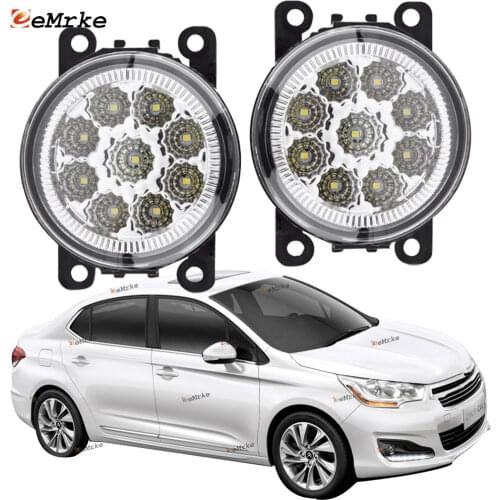 EEMRKE 2-PCS Car-Styling for Citroen C4 Saloon 2012 2013 2014 2015 2016 C4L 9-Pieces Led Fog Lights H11 12V Fog Head Lamp