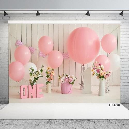 One Year Old Flower 1st Birthday Party Wooden Floor Photography Backgrounds Baby Newborn Photography Backdrops For Photo Studio