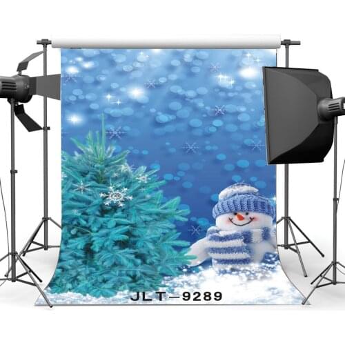 Photography Backdrops Bokeh Halos Christmas Tree Snowman Newborn Baby Toddlers Merry Christmas Portraits Background