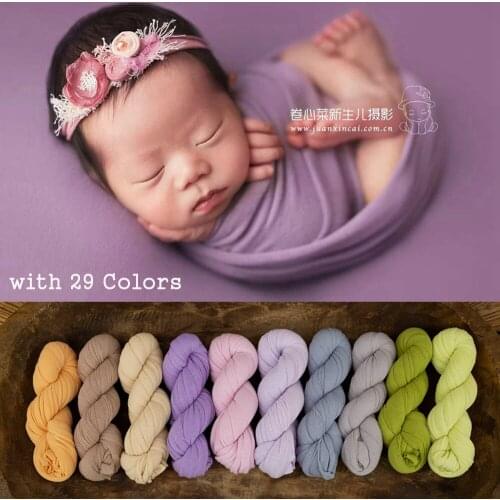 Cotton Soft Baby Wrap Newborn Props for Photography Super Stretch Baby Swaddle Wrap Neutral Newborn Wrap Studio Accessories