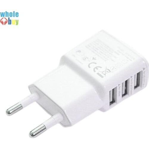 Good quality 5V 2A USB 3Ports EU Plug Wall charger adapter for Samsung Galaxy S9 wholesale free shipping 200pcs/lot