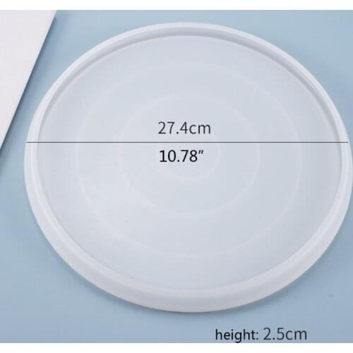 Crystal Epoxy Resin Mold Coaster Round Tray Mirror Plate Casting Silicone Mould Dropshipping