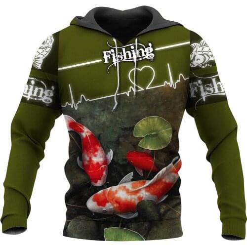 Fishing Art Hoodie Beautiful Koi Fish 3D All Over Printed Sweatshirt Unisex Harajuku Casual Jackets