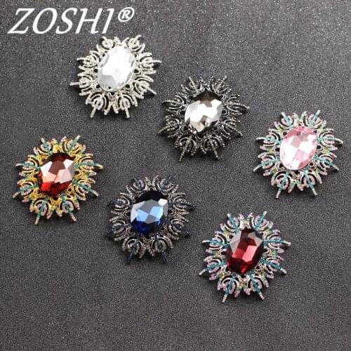 Pretty Elegant Antique Silver Color Flowers Brooches with Full Crystals Broches Scarf Pins Accessories Bouquet Wedding Jewelry