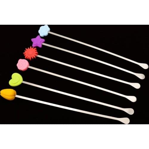 Creative Stainless Steel Baby Milk Powder Blender Cute Stirring Rod Cartoon Handle Stirring Tea Coffee Stirrer Tool Accessories