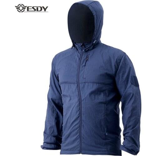 Summer Men Tactical Skin Jacket Waterproof Quick Dry Camouflage Hooded Thin Breathable Lightweight Sunscreen Military Jacket