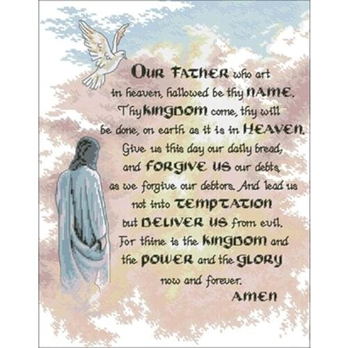 Lords Prayer patterns Counted Cross Stitch 11CT 14CT 18CT DIY Chinese Cross Stitch Kits Embroidery Needlework Sets