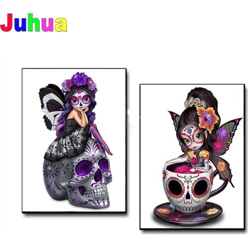 Cartoon cute villain 5D DIY Diamond Painting Full Square Round Drill mosaic fairy skull Diamond Embroidery gift home decor