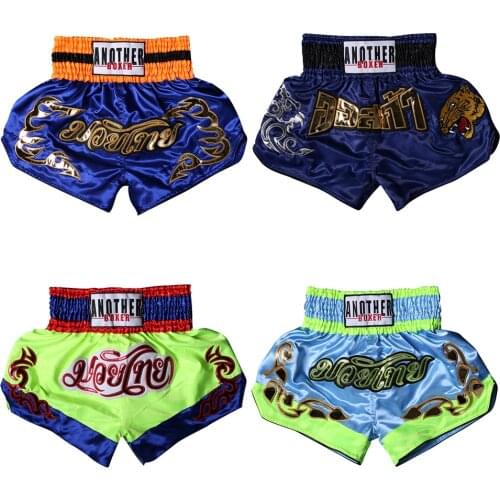 Mens Kick Boxing Fight Grappling Trunks Children Training Mma Muay Thai Shorts Kids Women Embroidery Sanda Kickboxing Pants