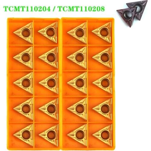 10pcs TCMT110204 TCMT110208 VP15TF US735 UE6020 Carbide Insert CNC Lathe Metal Turning Tools TCMT Blade Internal Turning Tool