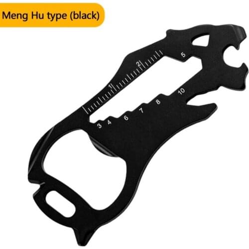 Stainless Steel Outdoor Multifunction EDC Card Tool Carabiner Clip Bottle Opener Keychain Camping Accessories