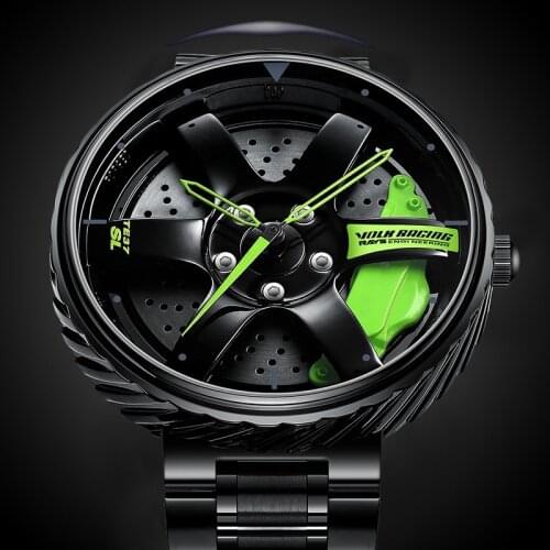 2021 New Wheel Rim Hub Watches Men Custom Design Quartz Wristwatch Super Car Rim Watch Waterproof TE37 Watch Volk Racing Rays