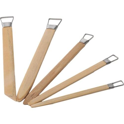 Manual DIY Clay Tool Scrapers Toothed Bamboo Sculpture Tool Scraper Portable Pottery Plasticine Supplies Carving Accessories