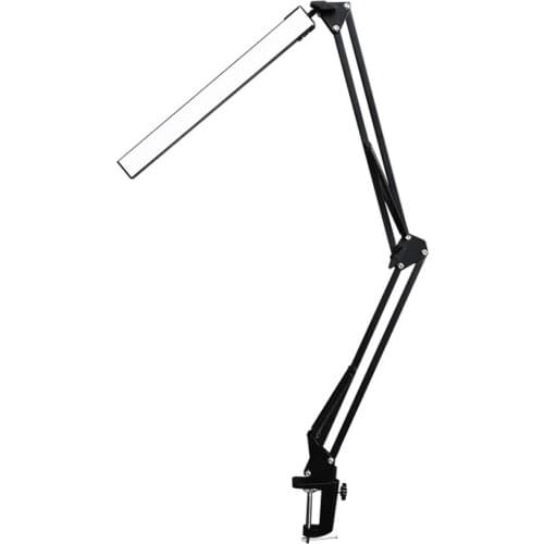 New LED Folding Metal Desk Lamp Clip on Light Clamp Long Arm Dimming Table Lamp 3 Colors for Living Room Reading and Computers