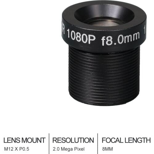 Witrue 1080P 8mm CCTV lens 48 degree F2.0 1/3" MTV M12 X 0.5 Mount for CCTV Security Camera
