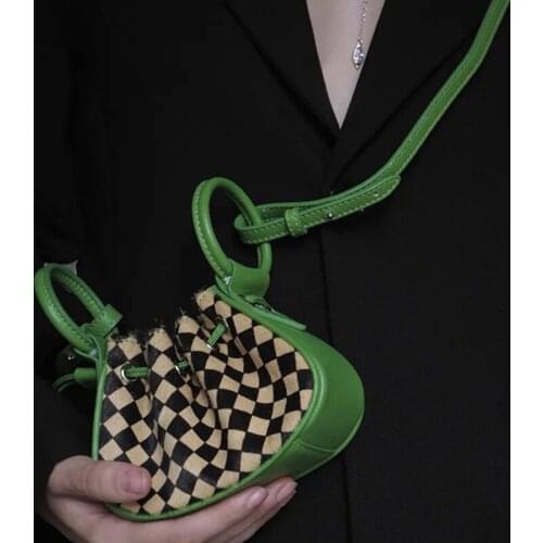 Autumn Fashion Checkerboard Plaid Zebra Print Women Messenger Bag Mini Drawstring Hobo Bag Small Purses and Handbags Female