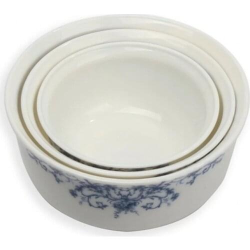 Blue Storage Container with Vacuum Lid Dry food storage container for kitchen cereal meal legumes 14-16-18 cm bowl shaped