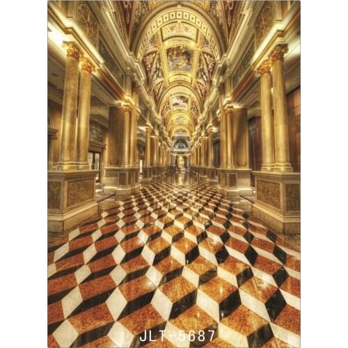 Indoor Golden Hall Fabric Cloth Custom Photography Backdrop Prop Photo Studio Backgrounds for Wedding Children for Photocall