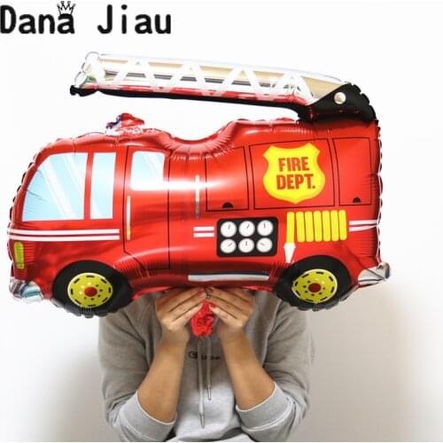 80*87cm Big Fire Car Foil Balloon Kids Hero Gift Birthday Party Decoration Holiday Cartoon Tank Bus Plane Ambulance Balloons