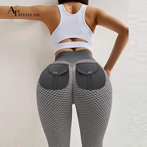 ATHVOTAR Yoga Fitness Leggings Women High Waist Pocketed Workout Outdoors Sport Leggings Women Yoga Pants Women Sportwear
