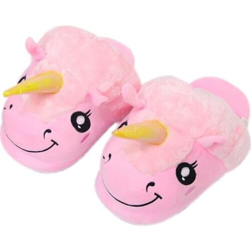 Winter Couple Indoor Plush Cotton Slippers Ladies Cartoon Cotton Shoes Womens Fluffy House Slippers Girls Cute Furry Shoes 2020