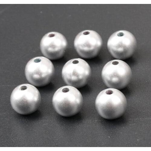 10mm 50pcs Silver Round Acrylic Seed Loose Spacer Beads For Jewelry Making Diy KL46