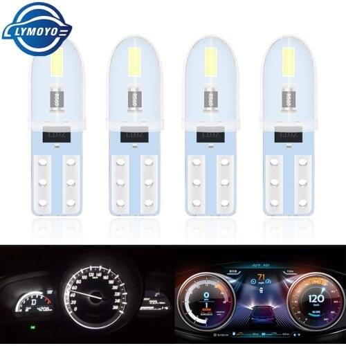 10PCS T5 Auto Car Dashboard Lights 2LED 3014 SMD Instrument Panel Lamp No Polarity Led Bulb License Plate Light White DC12V