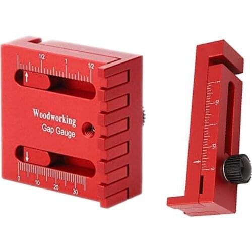 2Pcs Depth Measuring Ruler Woodworking Mini Gaps Gauge Aluminum Alloy Marking Gauge Line Sawtooth Ruler