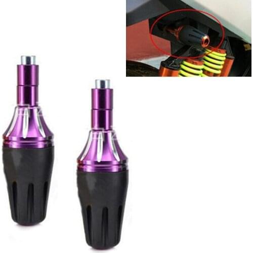 2 Pieces Universal Motorcycle CNC Aluminum Frame Slider Falling Crash Protector Purple