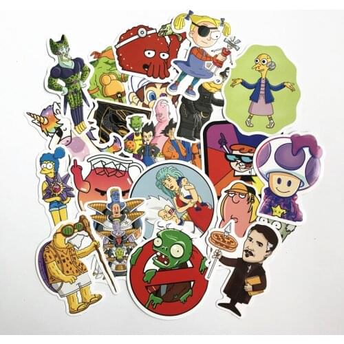 20Pcs/lot Cartoon WATERPROOF Stickers For Snowboard Laptop Luggage Car Fridge Car- Styling Vinyl Decal Home Decor Sticker