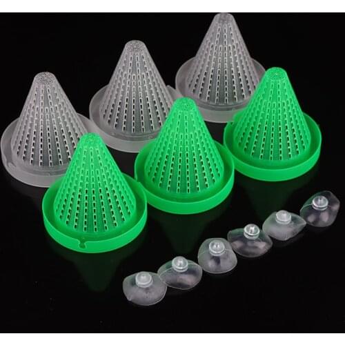 3pc Plastic Tapered Hopper Feeder With Suction Cup For Aquarium Red Worm Feeding Fish Tank Cone Live Food Basket Funnel Supplies